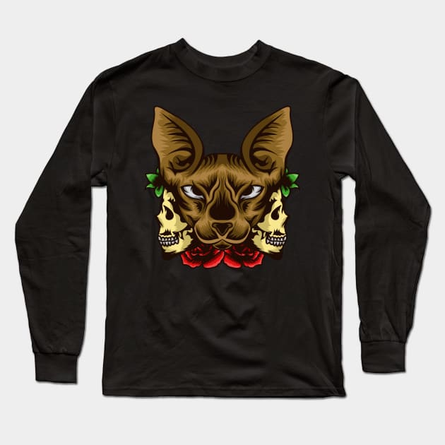 bastet egyptian cat Long Sleeve T-Shirt by feringrh